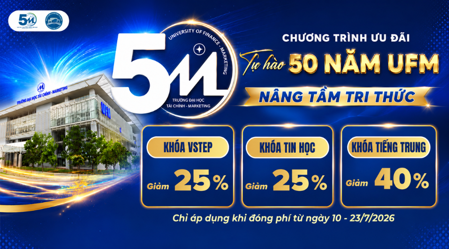 THÔNG BÁO Về chương trình ưu đãi “Tự hào 50 năm UFM – Nâng tầm tri thức”